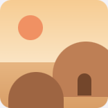 Illustration of orange desert hills